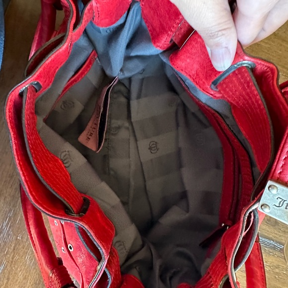 Juicy Couture Distressed Ted Supple Dark Red Leather Bag - Picture 9 of 10